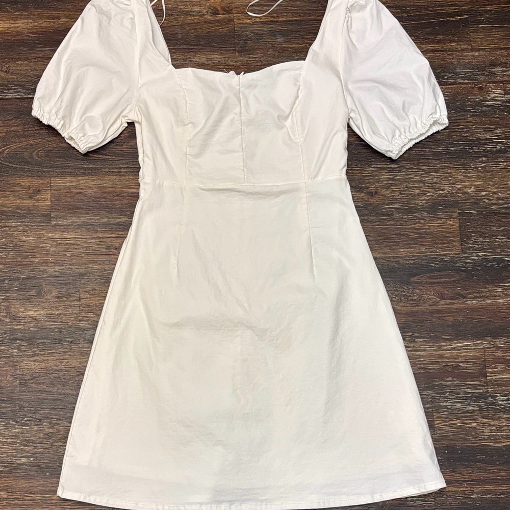 Altar'd State White Puff Sleeve Mini Dress